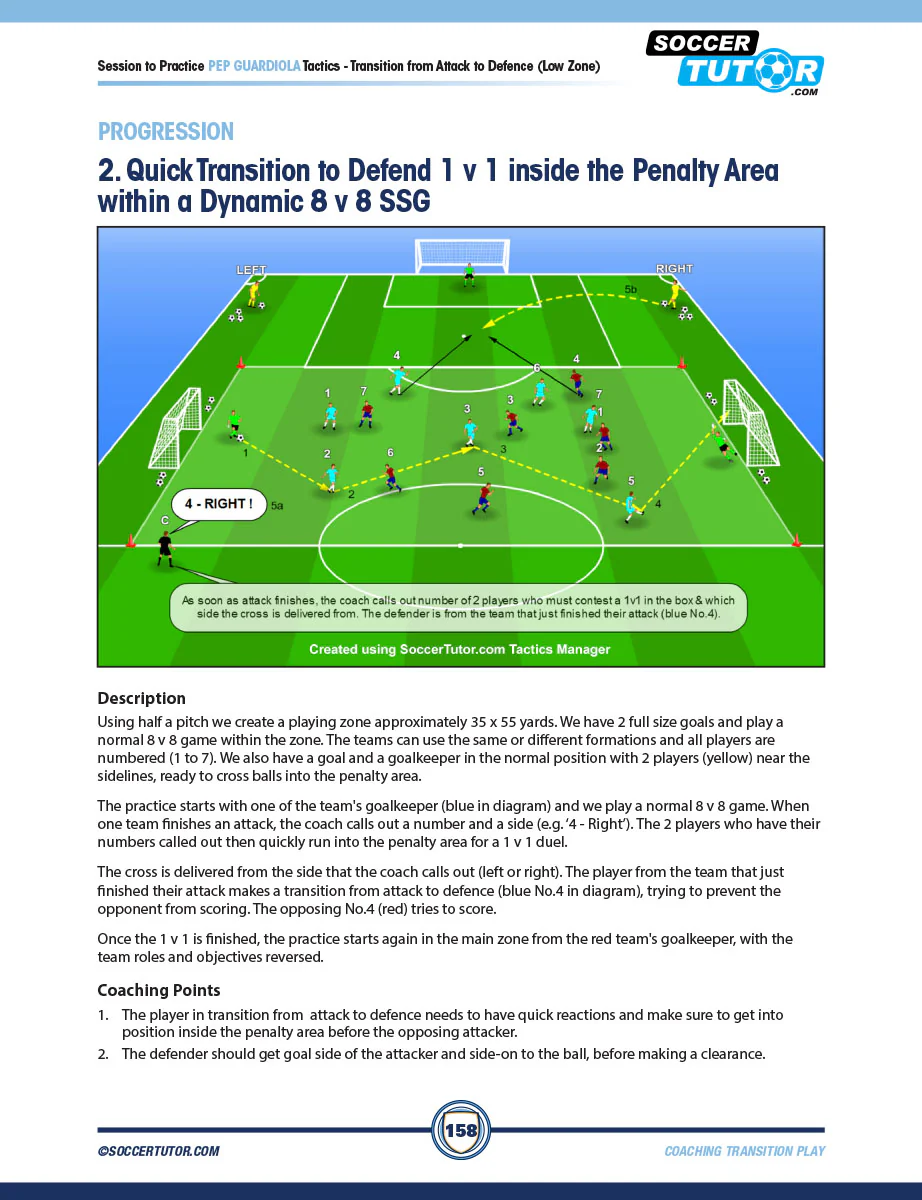 Coaching Transition Play - Full Sessions from the Tactics of Simeone, Guardiola, Klopp, Mourinho & Ranieri - Image 5
