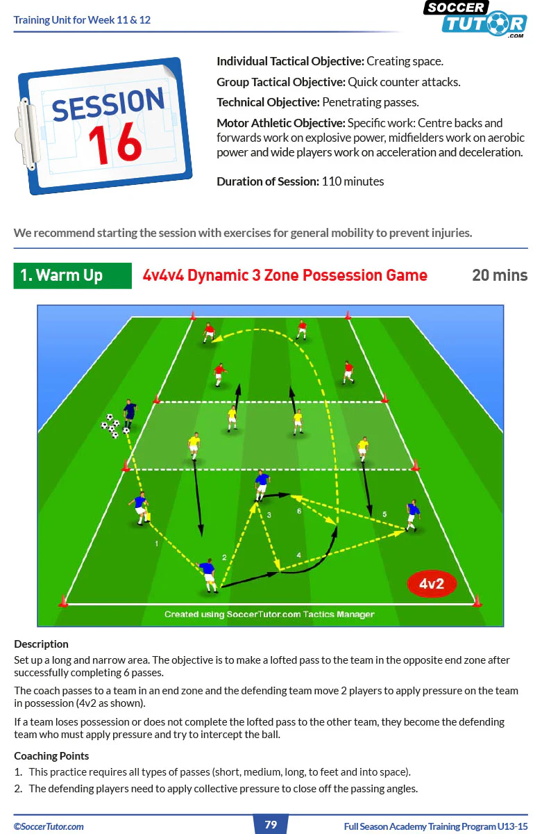Full Season Academy Training Program U9-15 - 88 Sessions (440 Practices) - 2 Book Bundle - Image 9