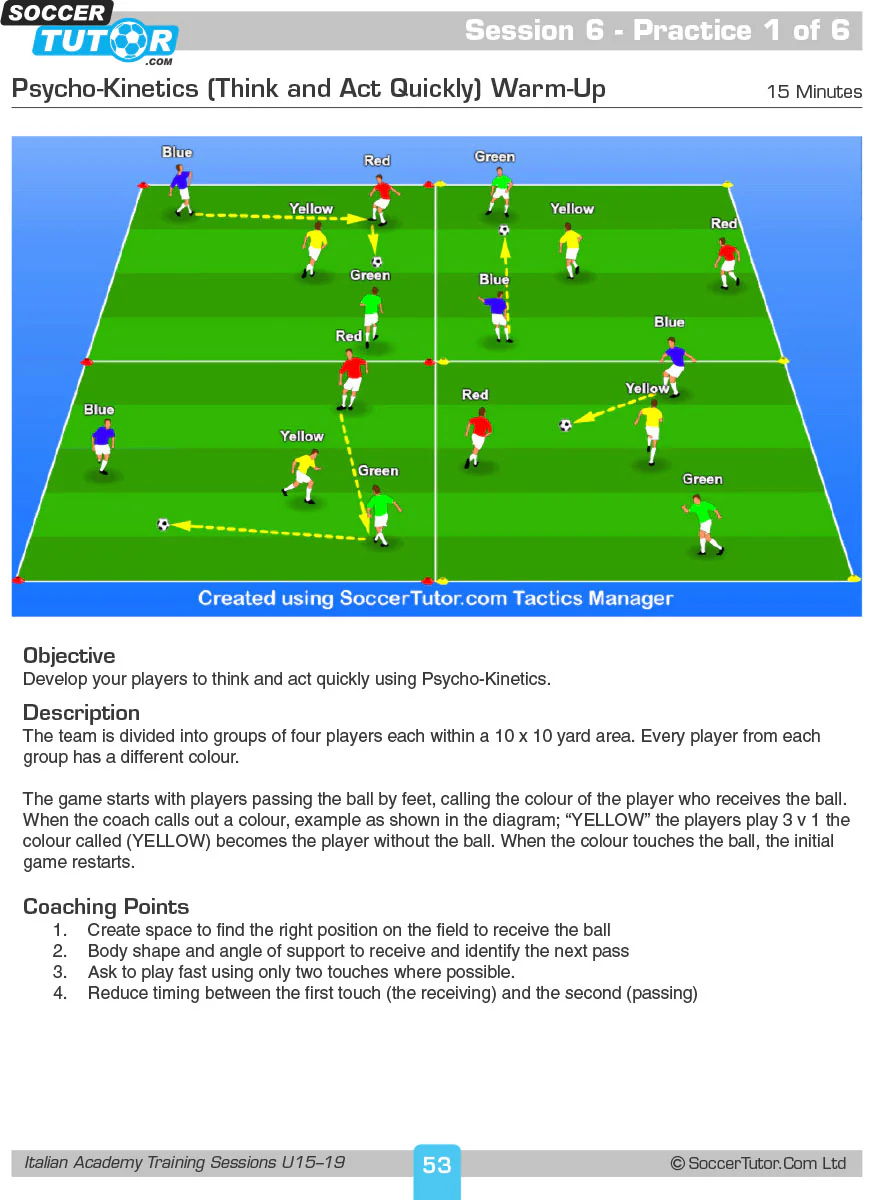 Italian Academy Training Sessions Book for U15-19 - A Complete Coaching Program - Image 4